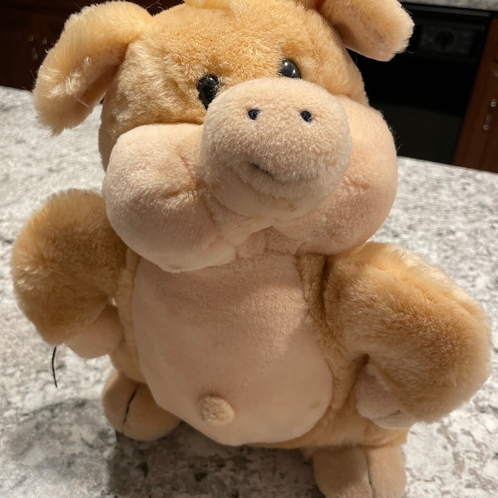 Vintage 1980 stuffed animal pig. Thelya toys